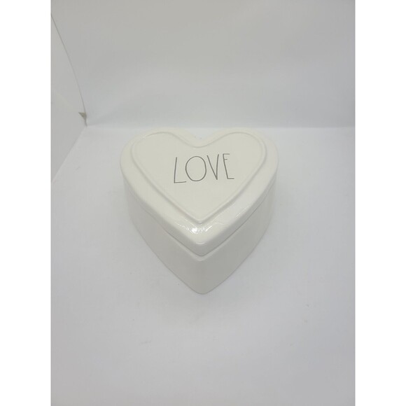 Rae Dunn Heart Shaped LOVE Trinket Jewelry Box Container Heart Valentine’s Gift - Picture 9 of 13
